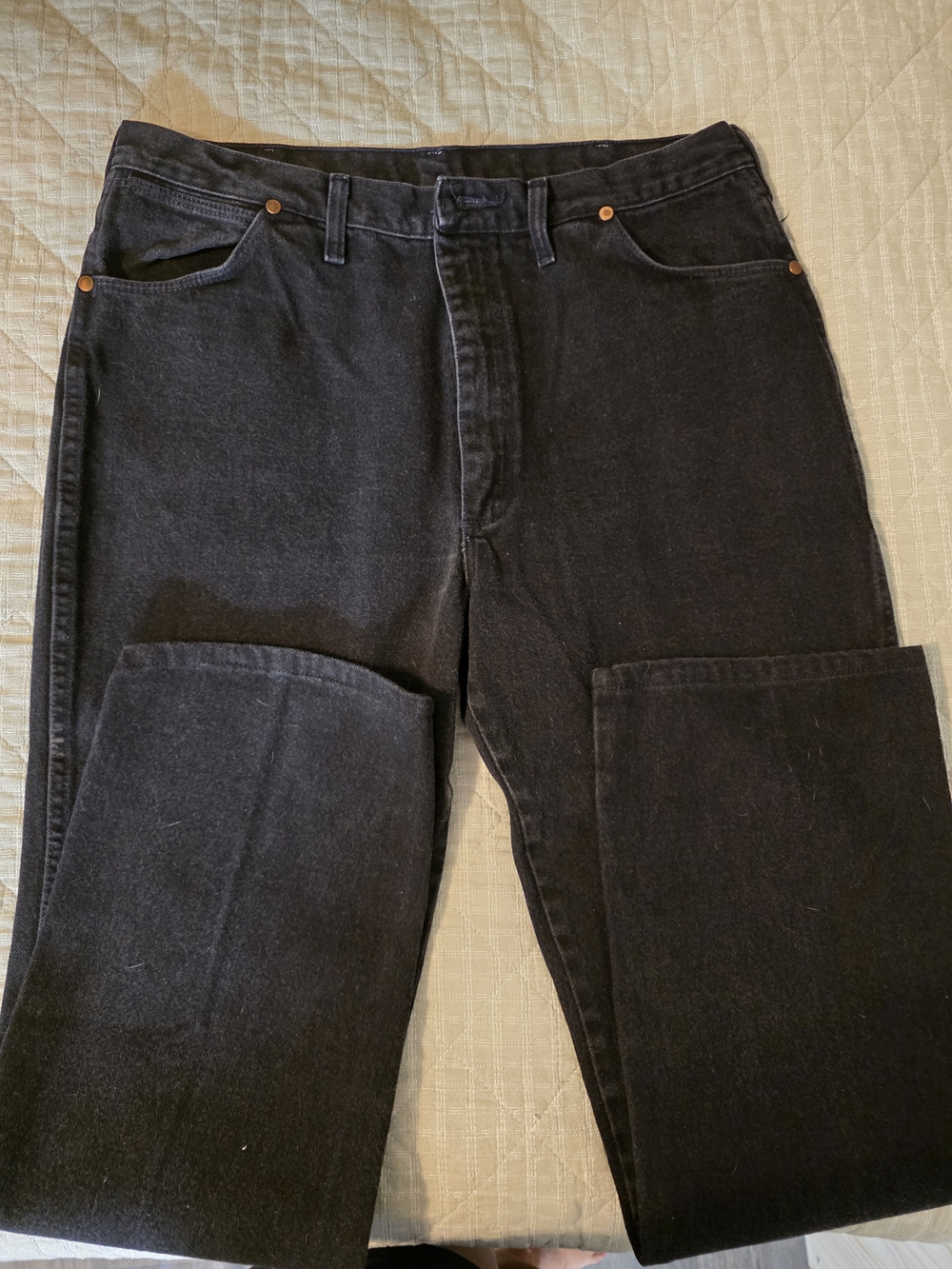 Wrangler Black Straight Jeans - Classic Five-Pocket Style